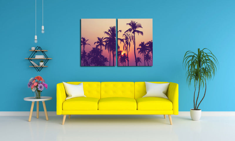 Coconut Trees Wall Art, Set Of 2