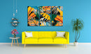 Abstract Bright Leaf Wall Art, Set Of 3