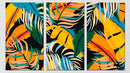 Abstract Bright Leaf Wall Art, Set Of 3