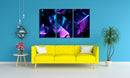 Pink And Blue Banana Leaf Wall Art, Set Of 3