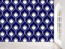 Shades Of Blue  And White Pattern Wallpaper