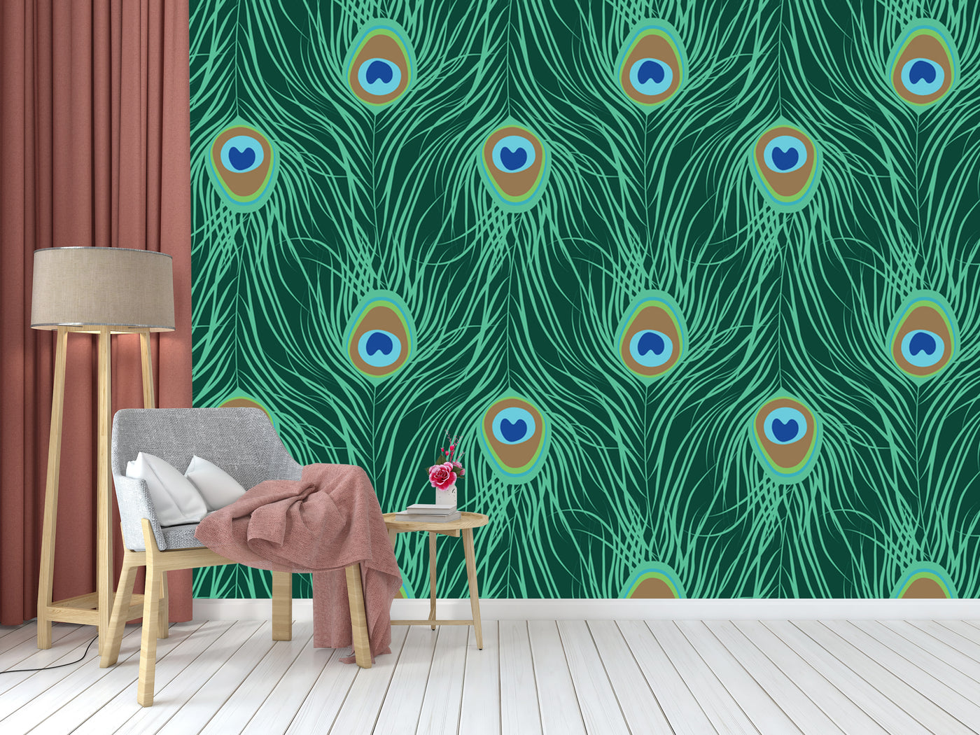 Krishna Peacock Feather Customised Wallpaper