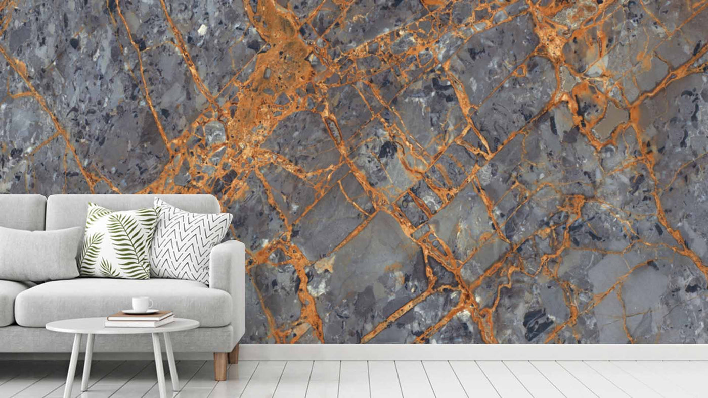 Silver Gold Rustic Wallpaper