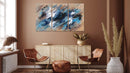Painting Blue Beige Wall Art, Set Of 3