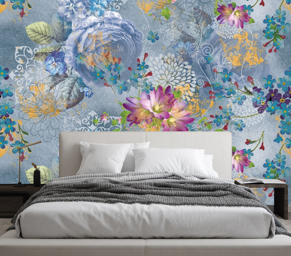 Floral Multicolour Abstract Wallpaper