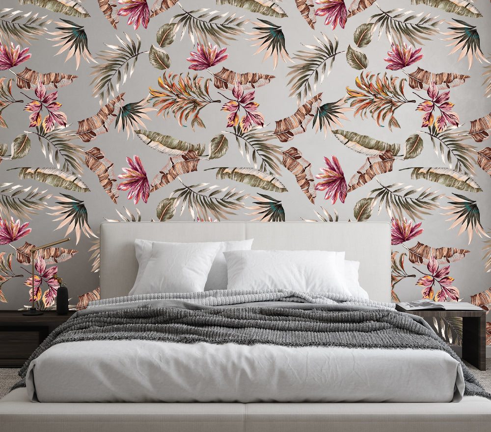 Pastel Pink Floral Abstract Wallpaper