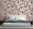 Pastel Pink Floral Abstract Wallpaper