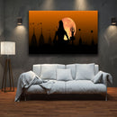 Silhouette Of Lord Shiv and Temples Wall Art
