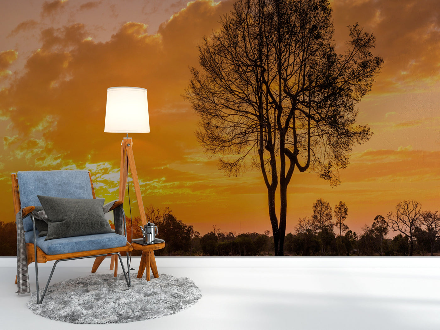 Customize Wallpaper Of Beautiful Sunset In Tree