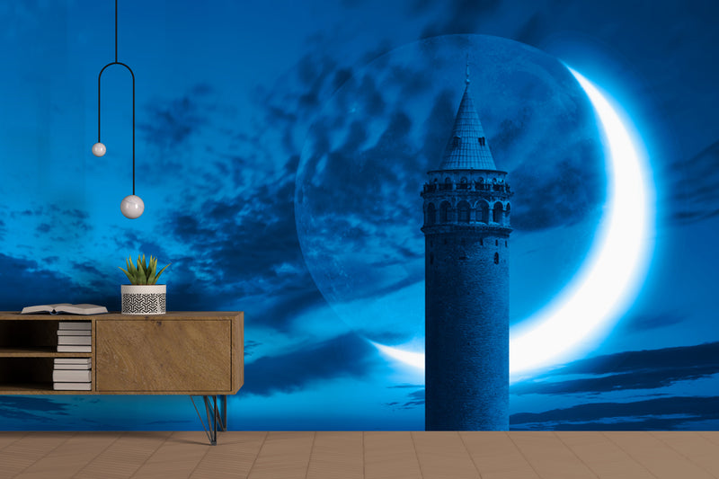 Customize Wallpaper Of Lighthouse With Moon