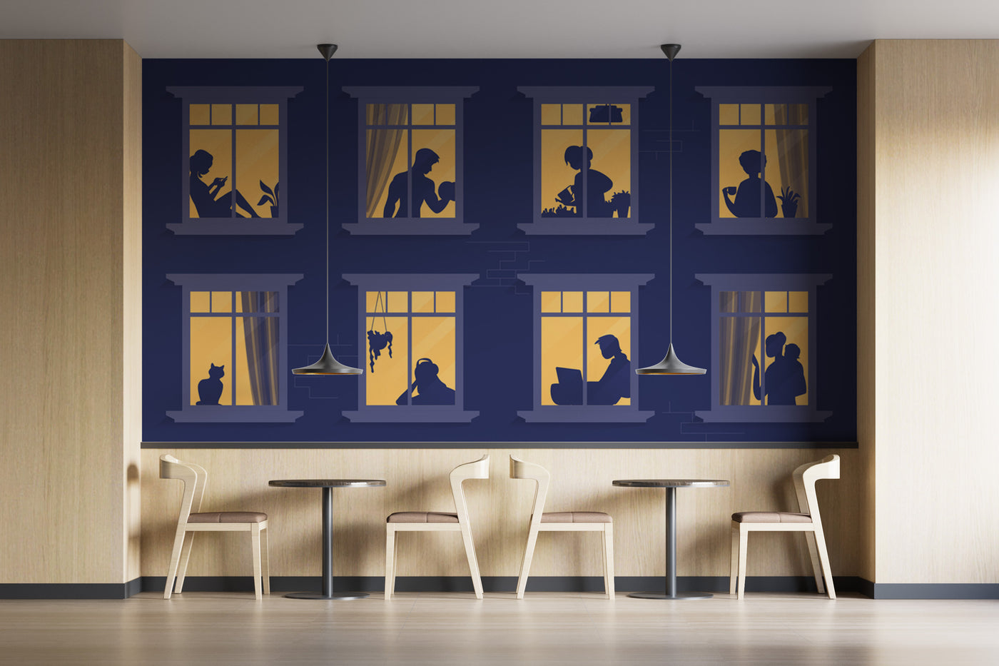 Customize Wallpaper Sketch Of Balcony View