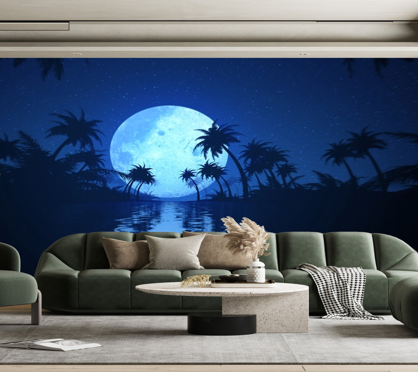 Customize Wallpaper Of Beautiful Moon In Dark Sea