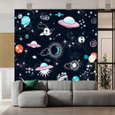 Laeacco Cartoon Universe Planets Black Wallpaper