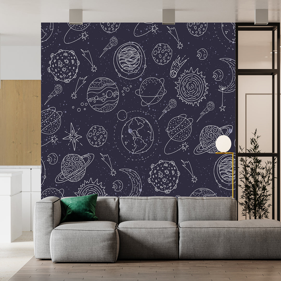 Solar System Clipart Blue Wallpaper
