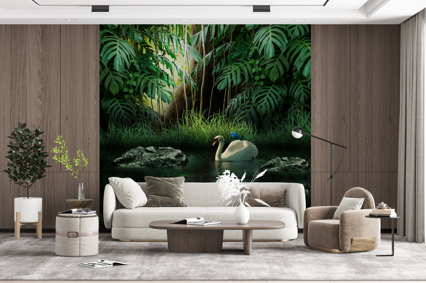 3D Decorative Green Wallpaper for Wall