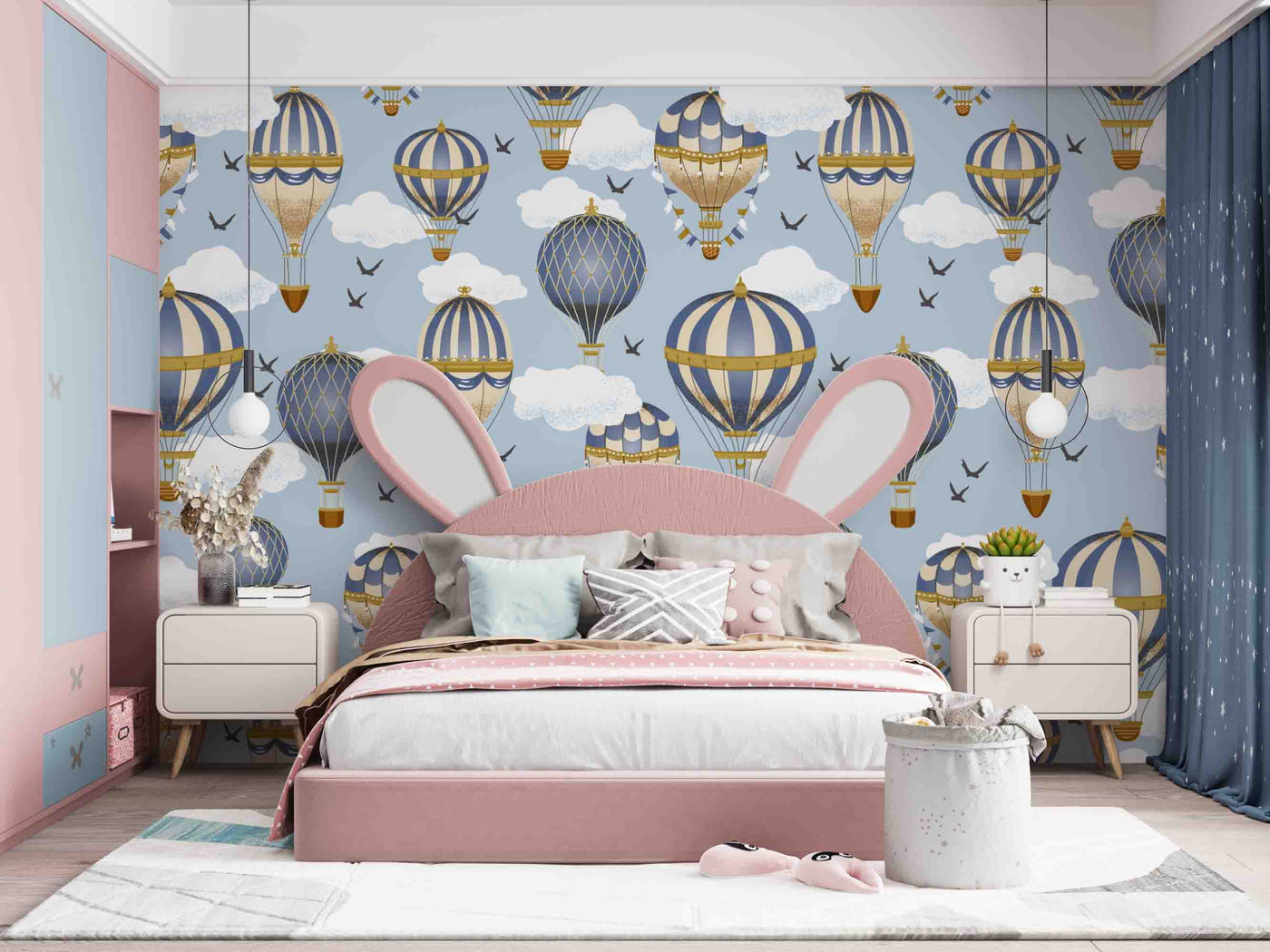 Gray And Golden Air Baloon In Sky Customize Wallpaper