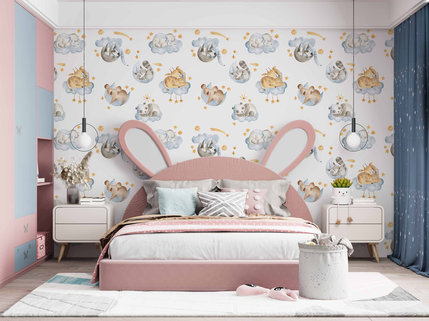 Sweet dream clouds in the sky wallpaper for kids