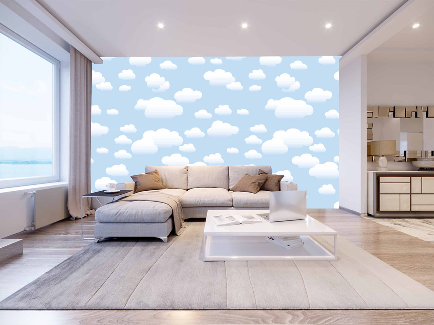 White Clouds Art Customize Wallpaper