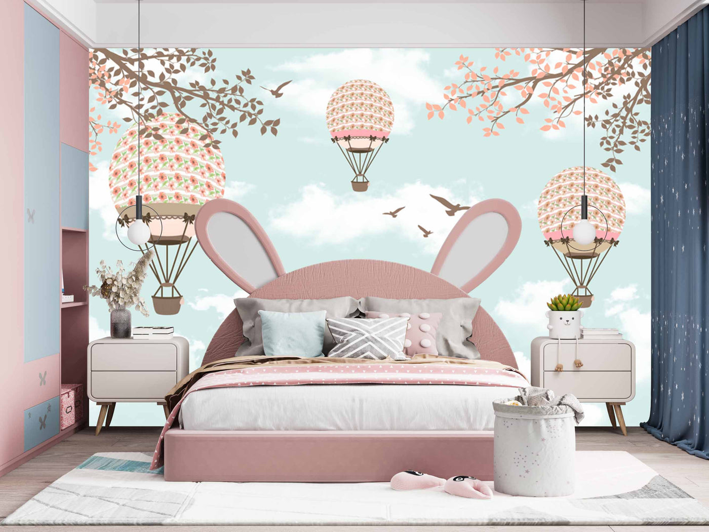 Pink Air Baloon In Sky Customize Wallpaper