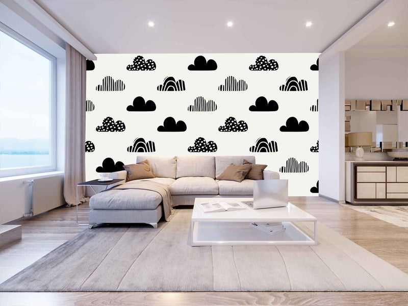Black Shaded Cloud Sketch Customize Wallpaper