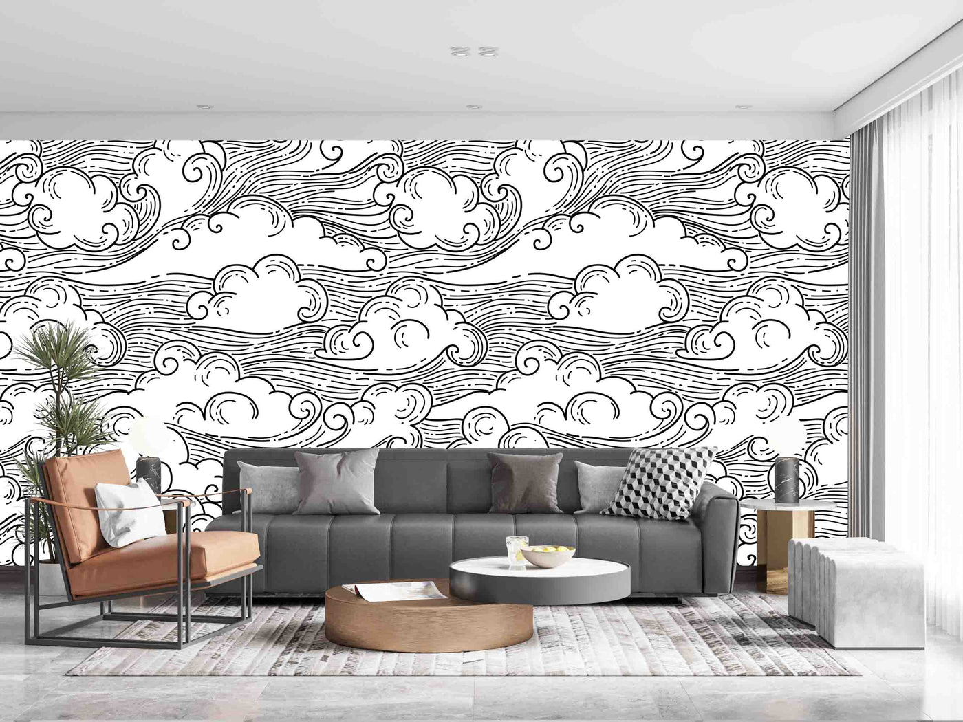 Pencil Cloud Sketch Art Customize Wallpaper