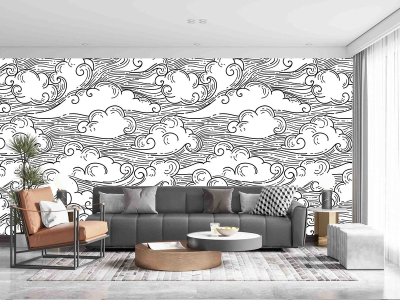 Pencil Cloud Sketch Art Customize Wallpaper