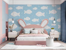 Pastel 3D Sky cloud fish wallpaper