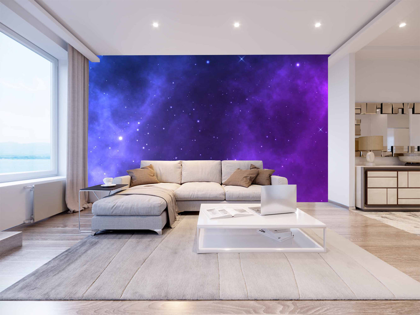 Stars In Purple Sky Customize Wallpaper