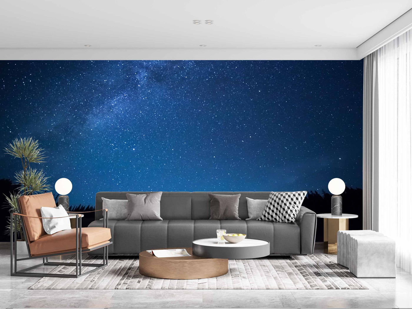Blue Sky With Stars Customize Wallpaper