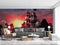 Big Boat In Sunset Art Customize Wallpaper