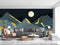 Moon And Mountain Sketch Customize Wallpaper