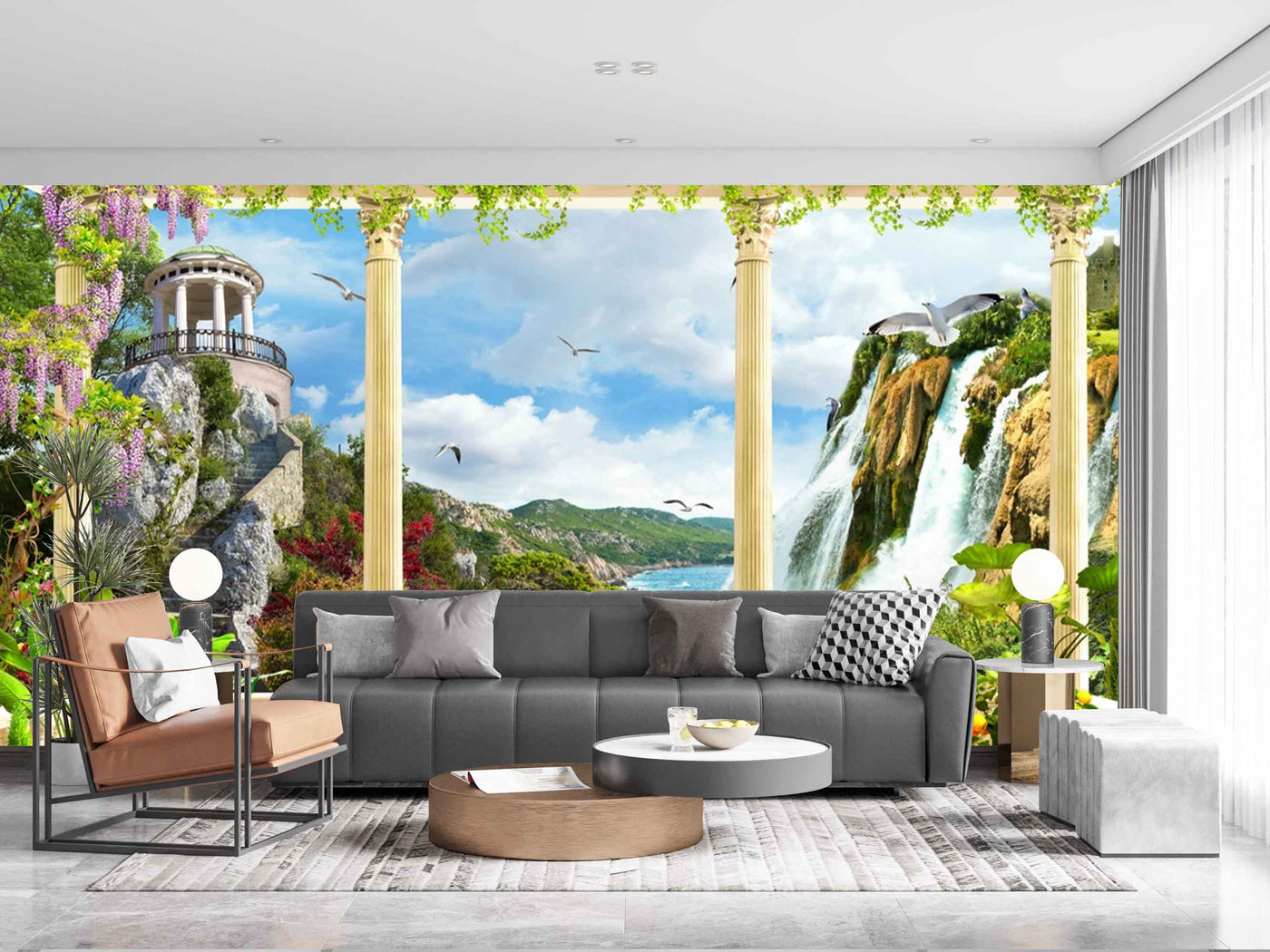 Beautiful Waterfall Nature Customize Wallpaper