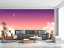 Pink Shaded Sky With Stars Customize Wallpaper