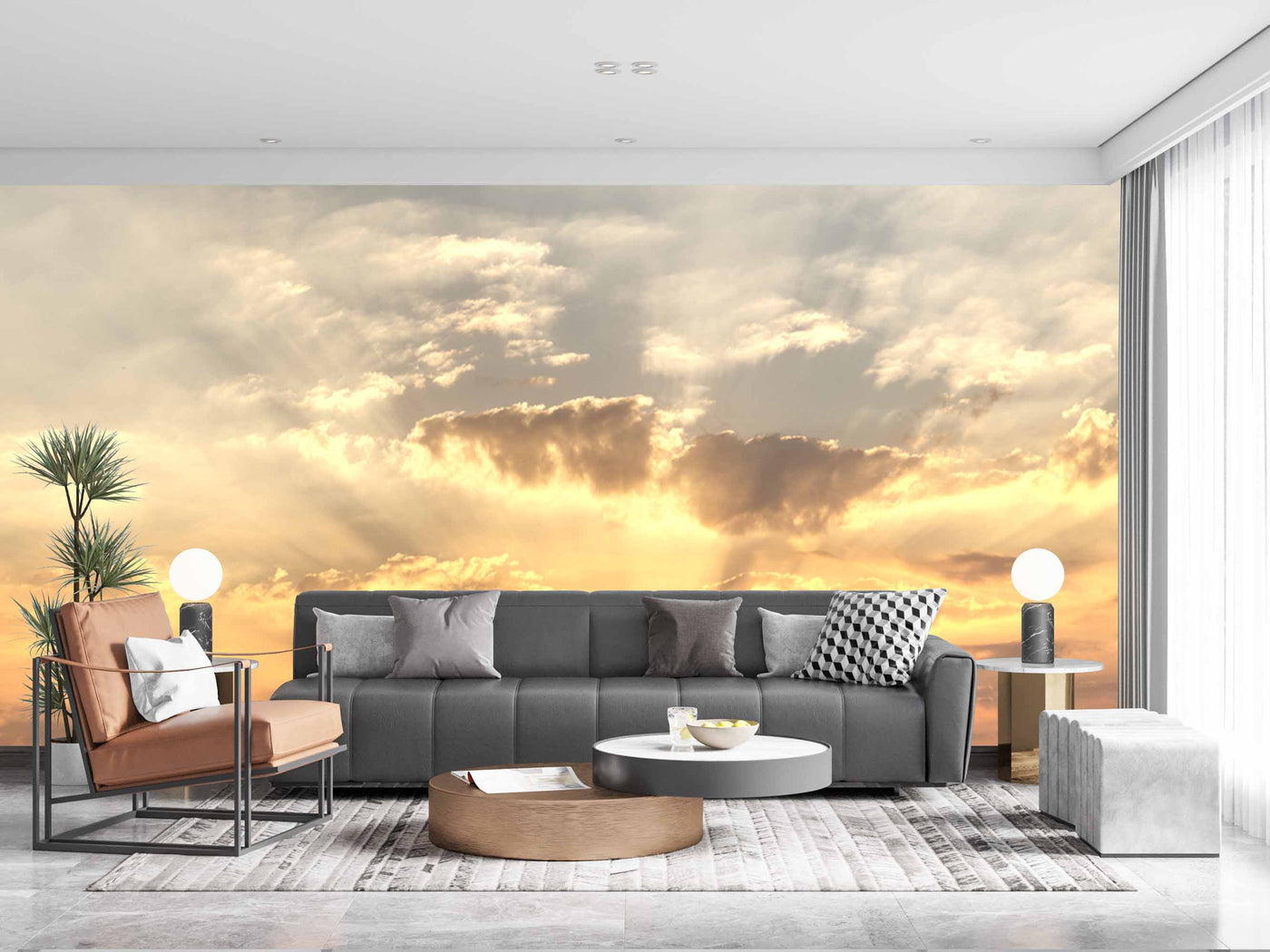 Beautiful Yellow Shaded Sky Customize Wallpaper