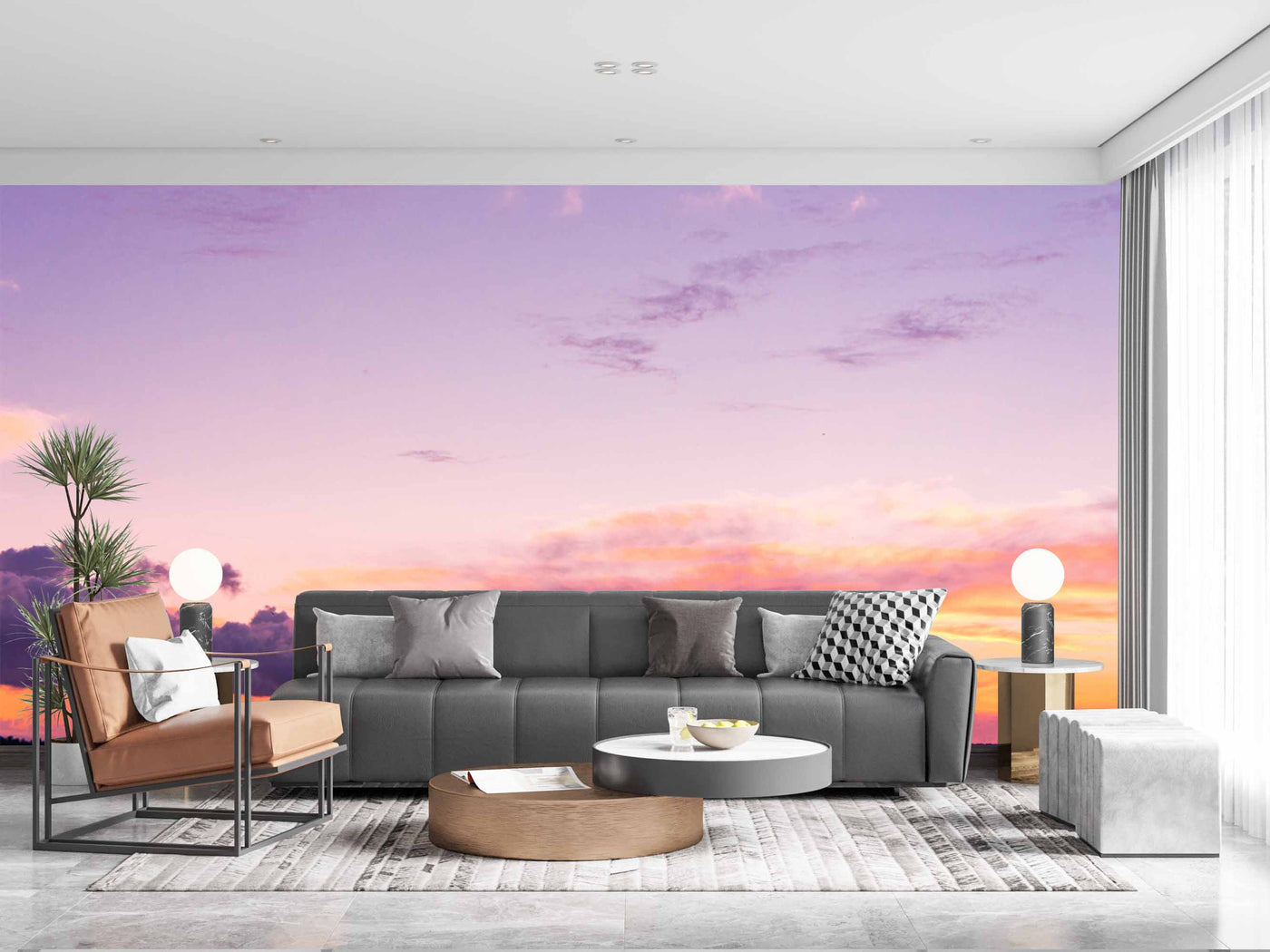 Yallow Pink Shaded Cloudy Sky Customize Wallpaper