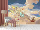 Children cloudy sky view custom wallpaper