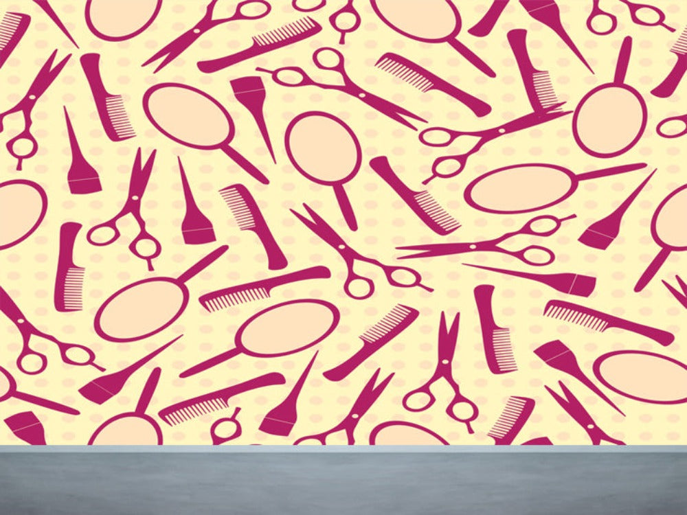 Purple Mirror Scissor Print Wallpaper