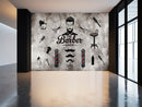 The Barber Shop Grey Wallpaper