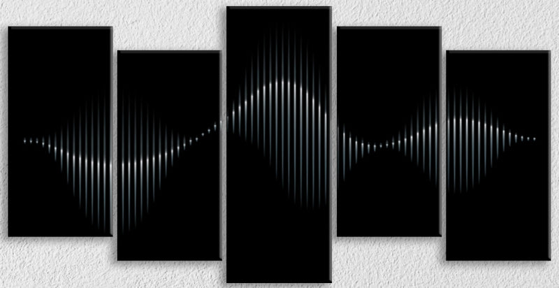 Musical Vibrations On Black Wall Art, Set Of 5