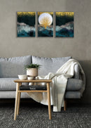 Golden Stroke Painting, Set Of 3