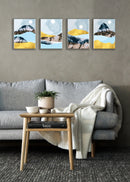 Abstract Mountain Scene, Set Of 4