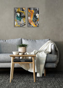 Turquoise Tree Leaves, Set Of 2