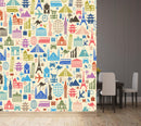 Monuments, Transport And Wildlife Doodles Wallpaper