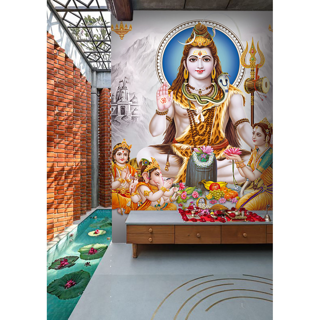 Shiv Blessed Parvati Self Adhesive Sticker Poster