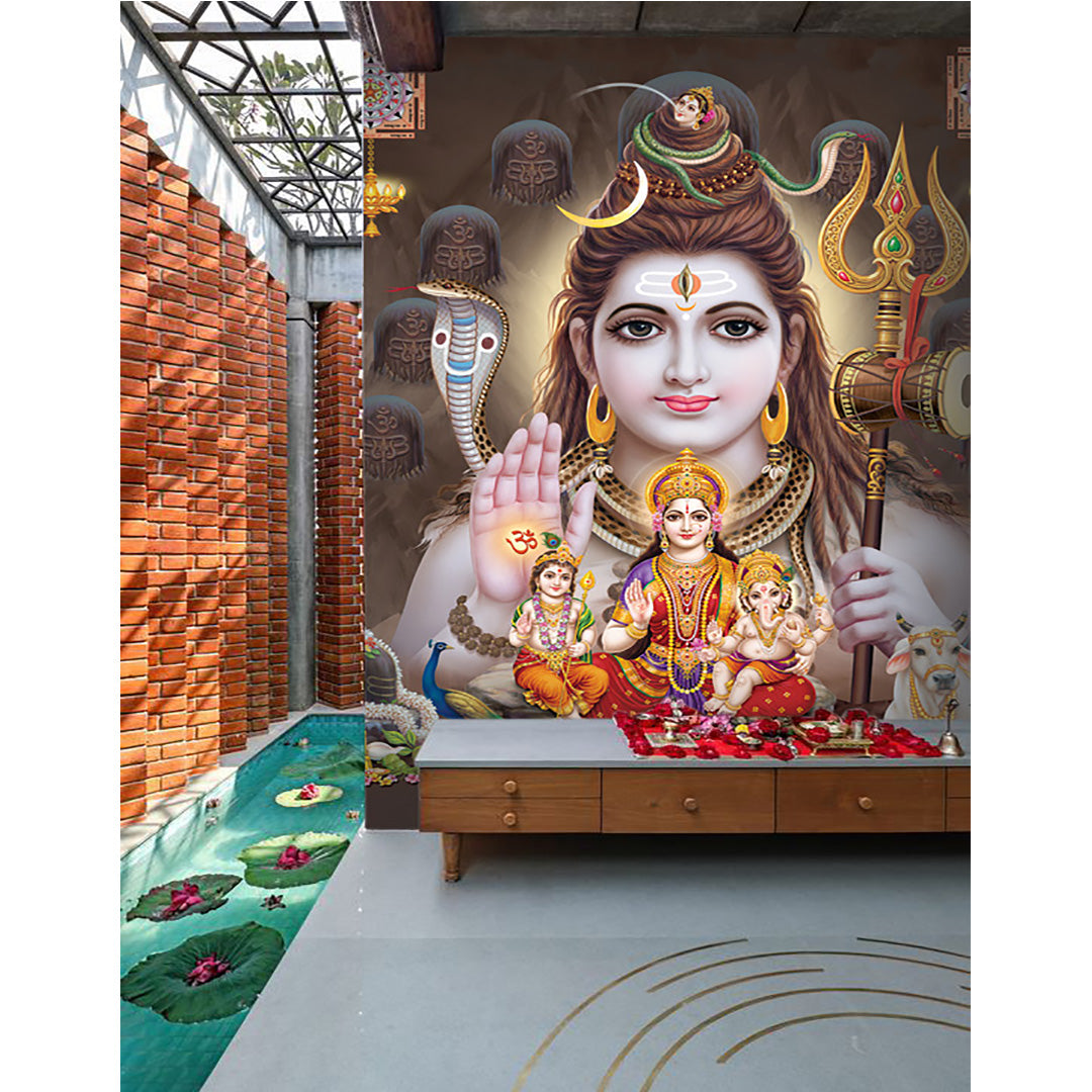 Beautiful Shiv Background Self Adhesive Sticker Poster