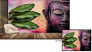 Lord Buddha Green Leaves Pink Wallpaper