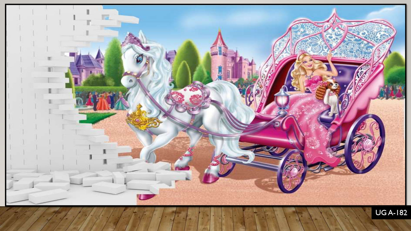 3D Decorative Barbie Wallpaper for Wall