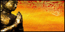 Lord Buddha Statue Orange Wallpaper