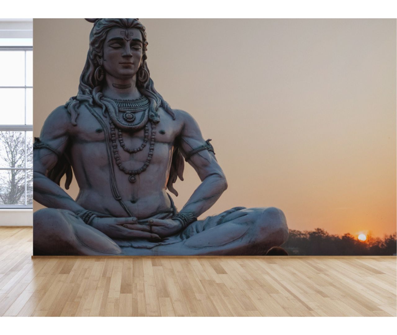 Shiva Statue And Sunset Wallpaper