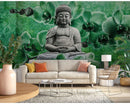 Green Flower Background For Sitting Buddha Wallpaper for wall